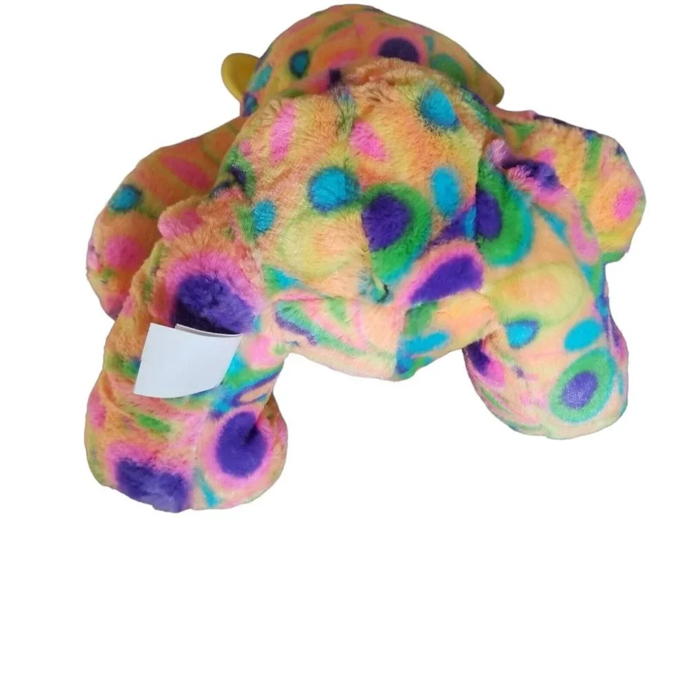 Kellytoy Plush Rainbow Teddy Bear Stuffed Animal Toy Groovy Hippy Colorful 2015